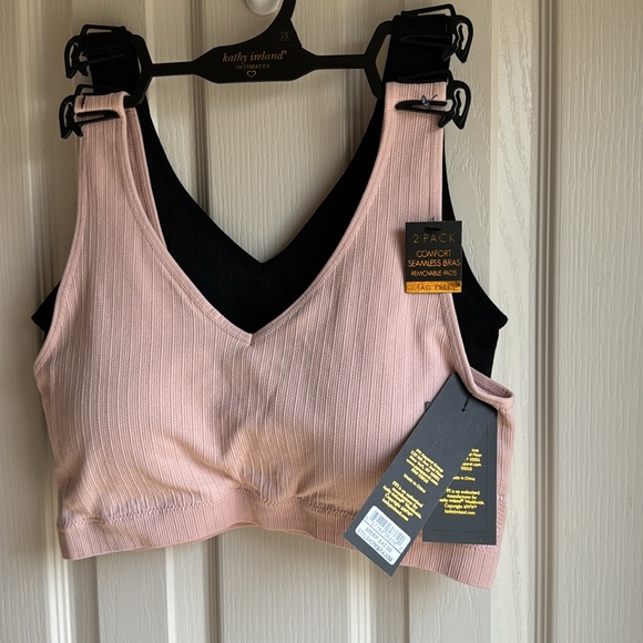 NWT KATHY IRELAND INTIMATE 2 BRA SET BEIGE & BLACK-TAG FREE!! - Picture 5 of 6